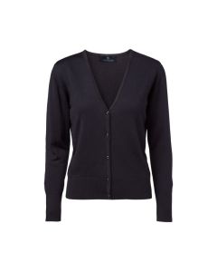 Merino/akryl cardigan C55 V-hals - Kort - Dame