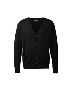 Cardigan 100% merinoull v-hals - Herre - Sort